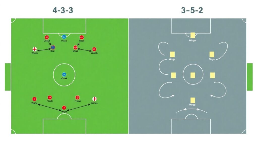 Тактические схемы: почему команды выбирают 4-3-3 или 3-5-2 - иллюстрация